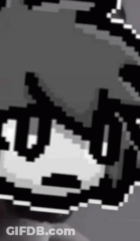 Close Up Pixel Art Person's Face GIF