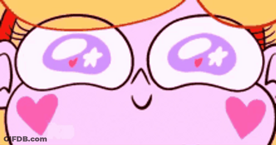 Close Up Princess Star Butterfly Face Blushing GIF