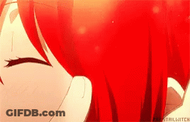 Close Up Red Haired Anime Character Fairytailwitch GIF