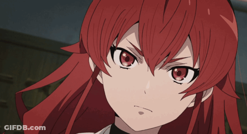 Close Up Red Haired Anime Character GIF