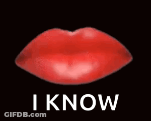 Close Up Red Lips Saying I Know GIF