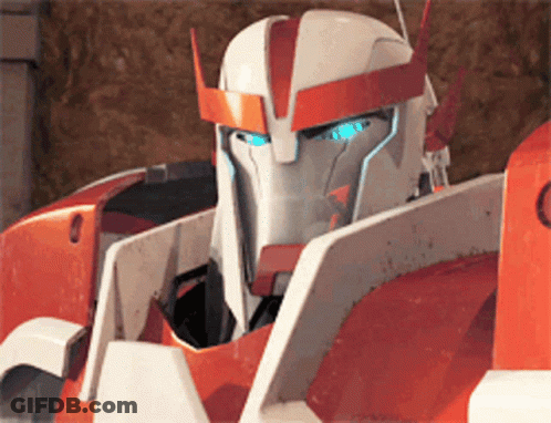 Close Up Robot With Blue Eyes And Helmet GIF