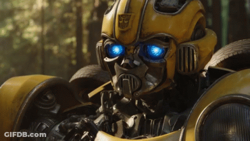 Close Up Robot With Blue Eyes GIF