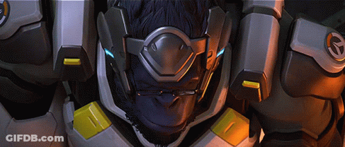Close Up Robot With Gorilla Face GIF