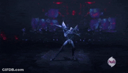 Close Up Robot With Red Eyes And Hub GIF