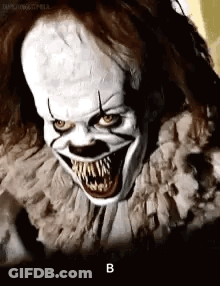 Close Up Scary Clown Large Smile GIF