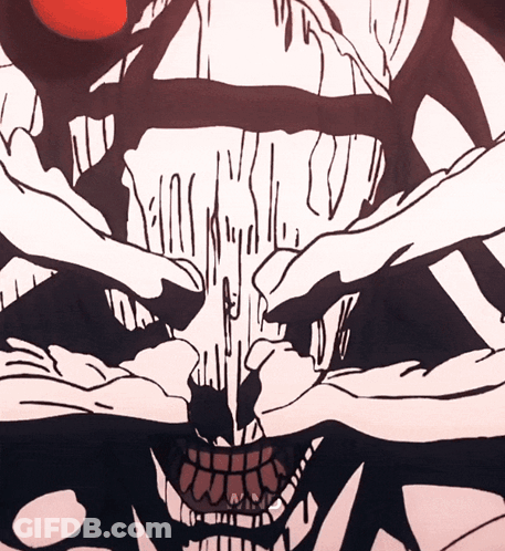 Close Up Skull Drawing With Large Mouth GIF