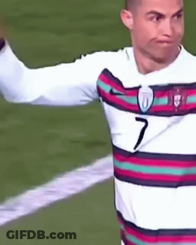 Close Up Soccer Player In Striped Jersey Number 7 GIF