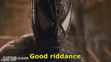Close Up Spider Man Saying Good Riddance GIF