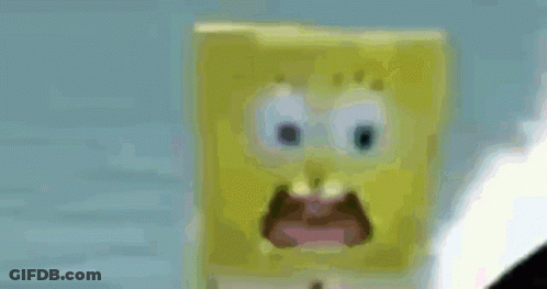 Close Up SpongeBob SquarePants Surprised GIF
