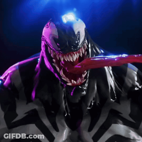 Close Up Venom Statue Tongue Out GIF