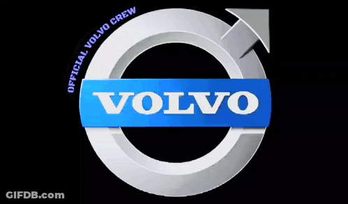 Close Up Volvo Logo On Car Grille GIF
