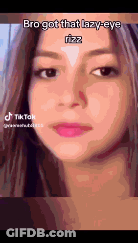 Close Up Woman Bro Got That Lazy Eye Rizz GIF