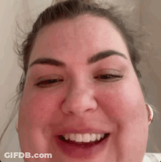 Close-Up Woman Eyes Closed Mouth Open GIF