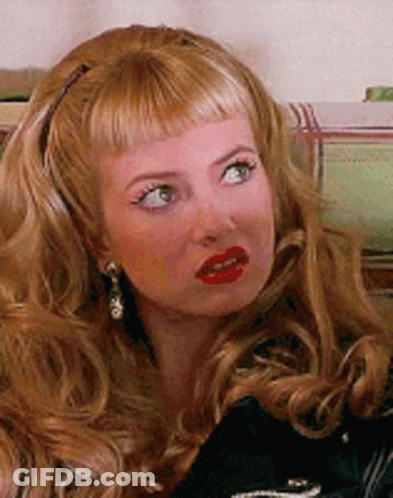 Close Up Woman Face Blonde Hair Red Lips GIF