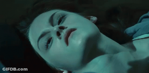 Close Up Woman Face Blue Background GIF