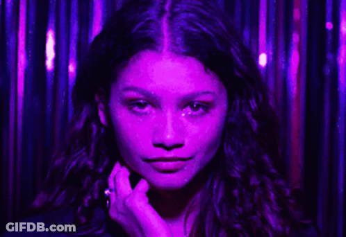 Close Up Woman Face Purple Background GIF