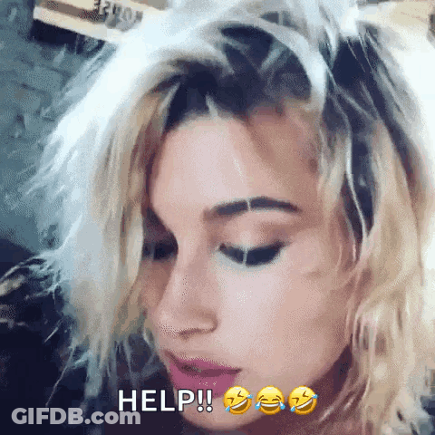 Close Up Woman Face Saying Help GIF