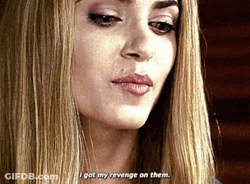 Close Up Woman Face Saying I Got My Revenge On Them GIF