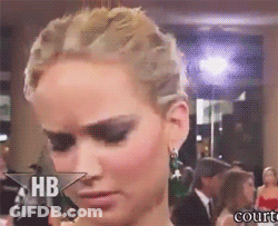 Close Up Woman Face With Letters HB GIF
