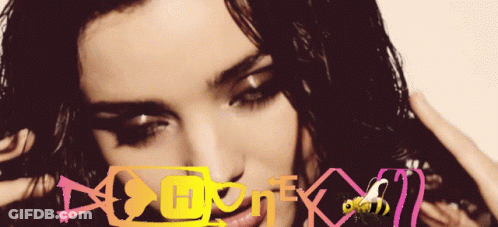 Close Up Woman Face With Letters X And Y GIF