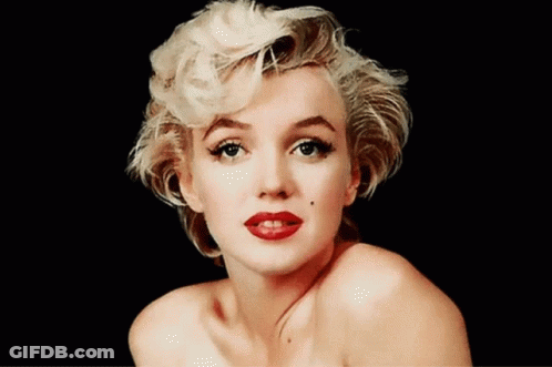 Close Up Woman Face With Red Lips GIF