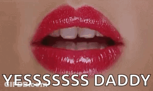 Close Up Woman Lips Red Lipstick Yesssss Daddy GIF