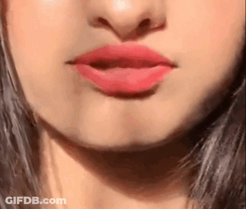Close Up Woman Lips With Red Lipstick GIF