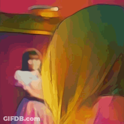 Close Up Woman's Face In Painting GIF