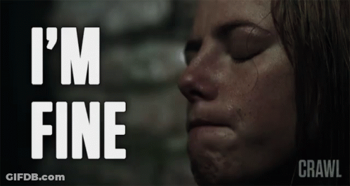 Close Up Woman's Face Saying I'm Fine GIF