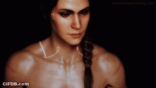 Close Up Woman's Face With Amisthiosintraining.com GIF