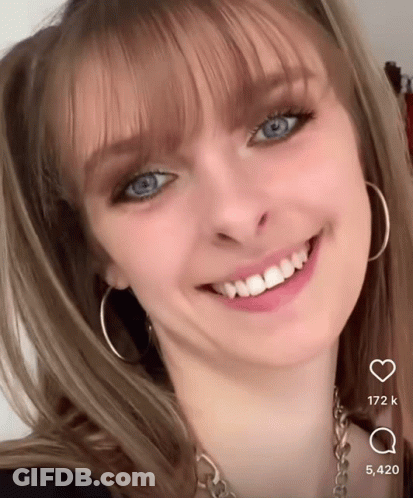 Close Up Woman's Face With Number 5420 GIF