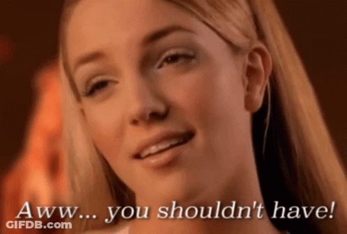 Close Up Woman Saying Aww You Shouldn't Have GIF