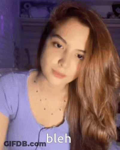 Close Up Woman Saying Bleh GIF