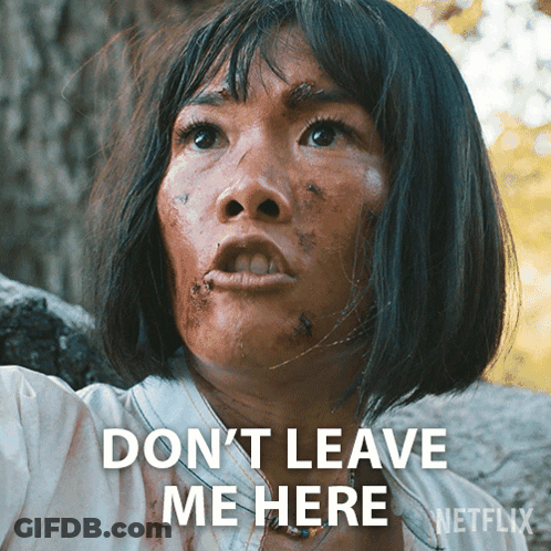 Close Up Woman Saying Don't Leave Me Here GIF