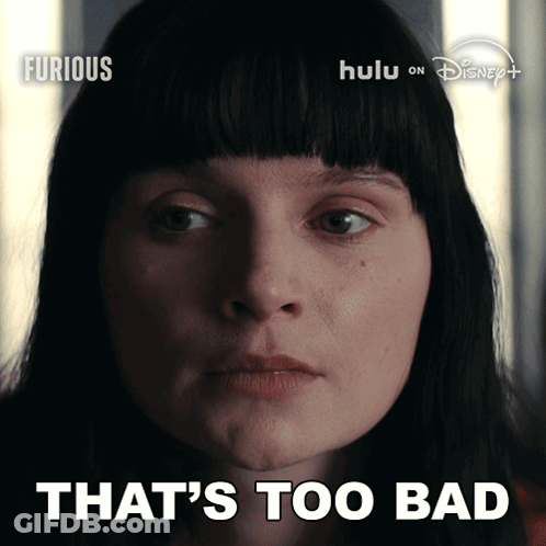 Close Up Woman Saying That's Too Bad GIF