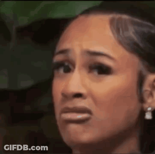 Close Up Woman Surprised Face GIF