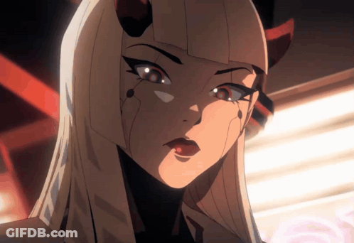 Close-Up Woman With Horns GIF
