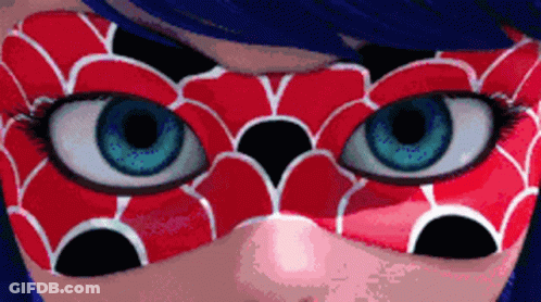 Close Up Woman With Red Mask GIF