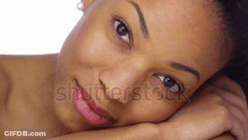 Close Up Woman With Shutterstock Text GIF