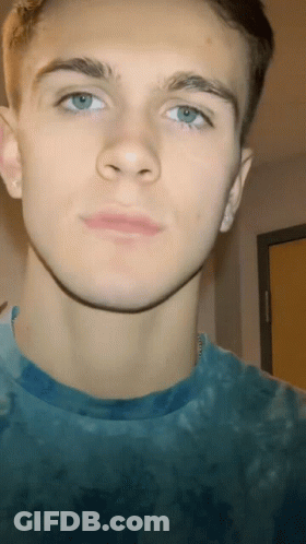 Close Up Young Man In Blue Shirt GIF