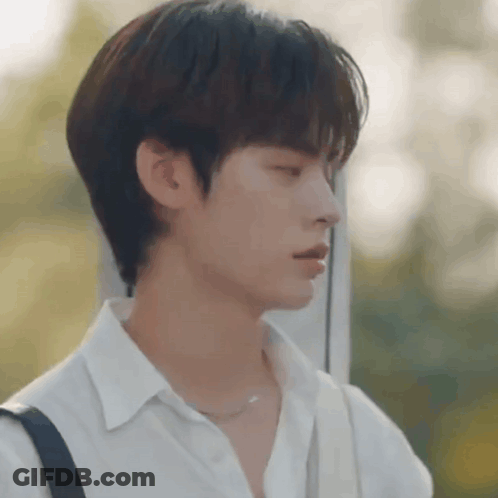 Close Up Young Man White Shirt Black Backpack GIF