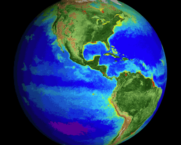 Close View Of Globe Spinning GIF