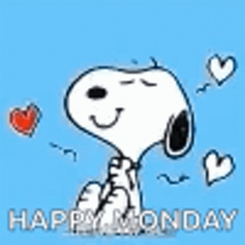 Closed Eyes Snoopy Animated Happy Monday GIF