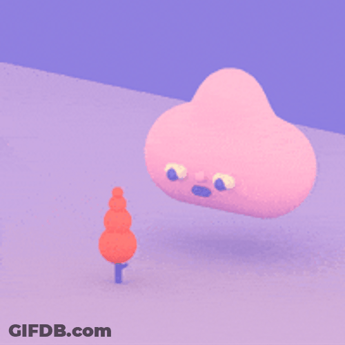 Cloud Blowing Wind To A Tree GIF