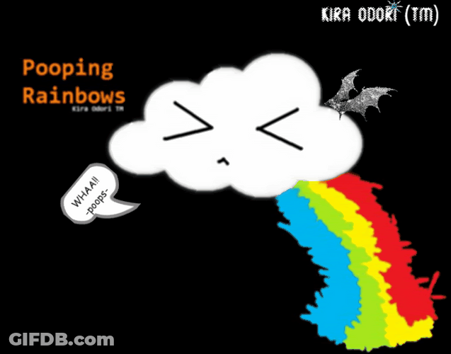 Cloud Pooping Rainbow Animation GIF