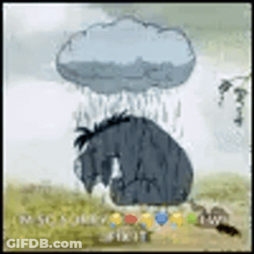 Cloud Raining On Eeyore GIF