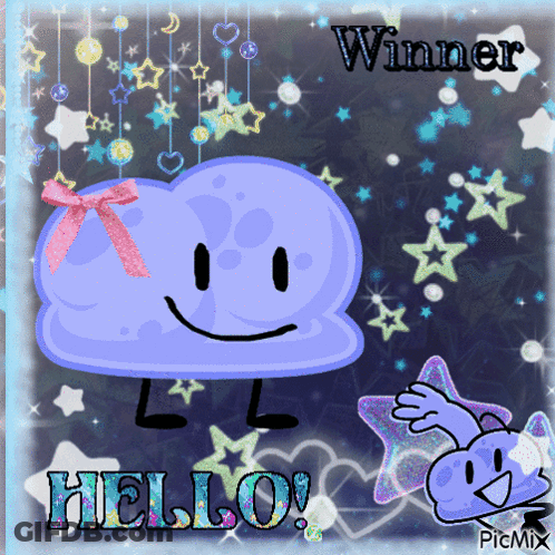 Cloud Saying Hello Winner GIF