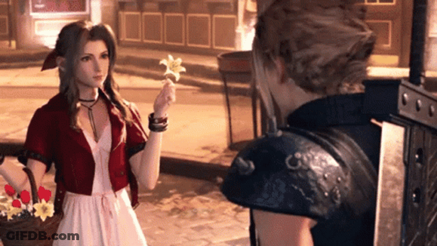 Cloud Strife A Flower From Aerith GIF