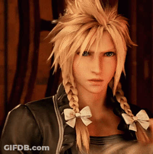 Cloud Strife Final Fantasy Cute Pony Tail GIF